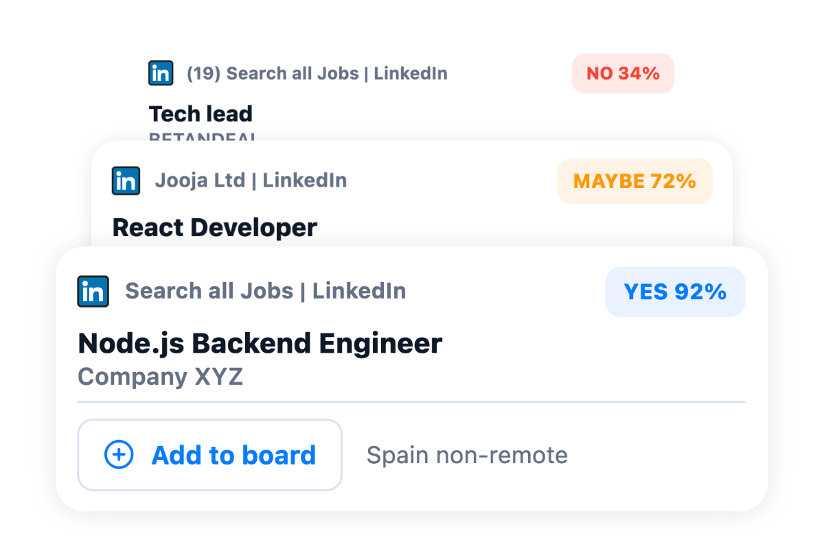 CareerBoard vacancy evaluation view showing job fit analysis, strengths, and mismatch signals